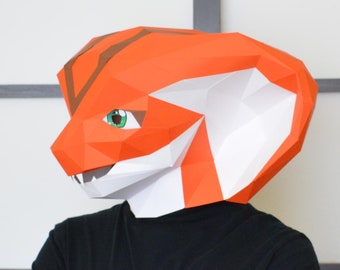 Paper Cobra Mask: DIY Schlangenmaske Papercraft Pattern (PDF Download)