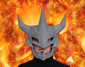 Dark Knight Helmet Papercraft Pattern: DIY Mask Paper Craft Mask Warlord Dark Lord Fantasy Helmet