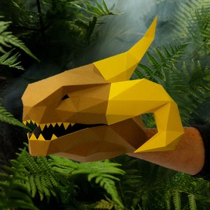 Monster Puppet Pattern - Build Your Own Paper Dragon Monster! This Behemoth Hand Puppet is a Great Papercraft to Play With!