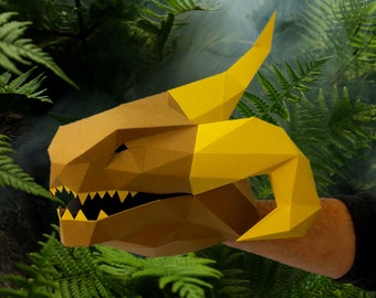 Monster Puppet Pattern - Build Your Own Paper Dragon Monster! This Behemoth Hand Puppet is a Great Papercraft to Play With!