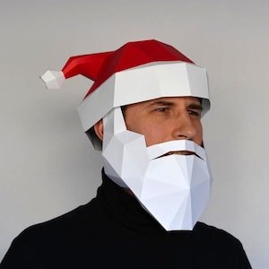 A Santa Suit in Paper! Santa Hat and Beard PDF Pattern | Santa Mask Santa Claus