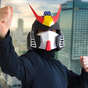 Robot Helmet DIY Craft Kit - Build a Paper Mask with this PDF Download | Anime Robot Mask DIY Mask Adult Craft Kit Building Kits