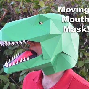 Dinosaur Mask - Talking T-Rex Mask Pattern | Build a Dinosaur with Moving Mouth! | Paper Mask | DIY Mask | Halloween Mask | Dinosaur Costume