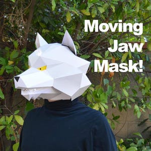Wolf Mask with Moving Jaw! - Make a Paper Halloween Mask - Two Styles! | Animal Mask | DIY Paper Mask | DIY Mask | Werewolf Mask