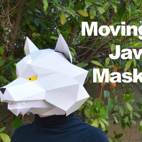 Fox Mask With Moving Jaw Paper Halloween Mask Animal Mask Etsy