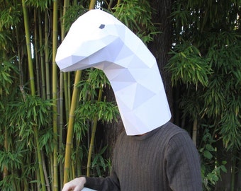 Brontosaurus Mask: Paper + Glue + Our DIY Pattern = This Fun Mask! | Halloween Mask | Dinosaur Mask | DIY Mask