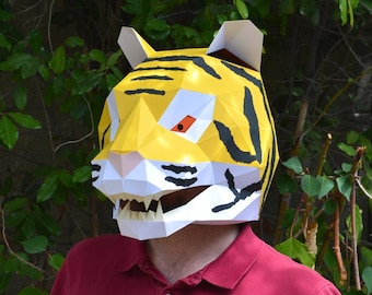 Tiger Mask Pattern | Papercraft Lion Head Halloween Mask Animal Mask DIY Mask Tiger King