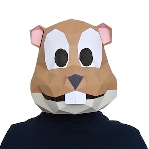 Beaver Mask Pattern Using Papercraft | Build a beaver mask with this PDF template using just paper and glue - Great afternoon craft project!