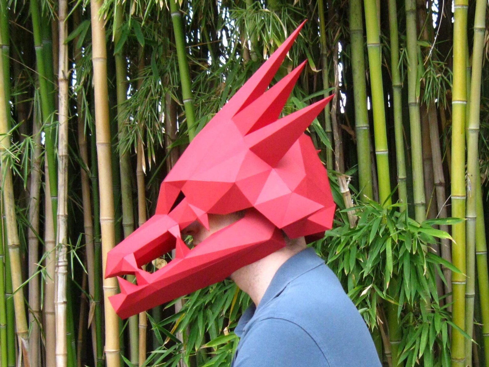 Dragon Mask With Moving Jaw Pattern Papercraft 3d Paper - Etsy