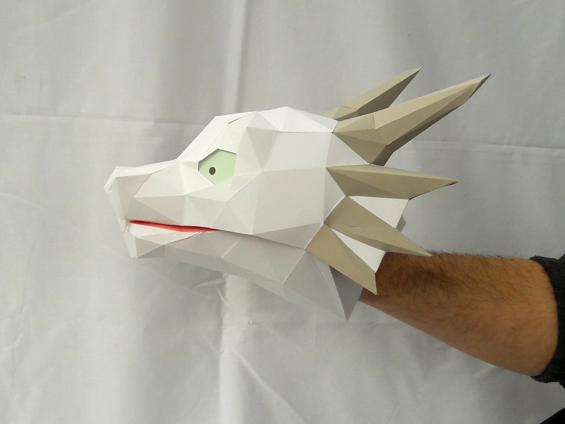 Printable Dragon Paper Bag Puppet Template