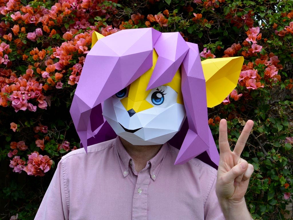 Cartoon Mouse Mask Pattern | Printable Low Poly Halloween Mask (PDF) - Etsy
