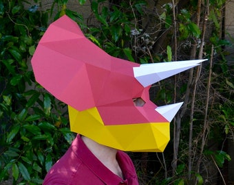 Triceratops Masken Muster - DIY Papier Dinosaurier Maske (Digitaler Download)