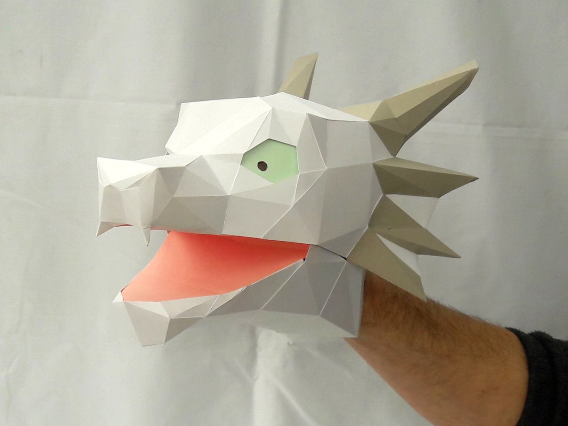 Hand Puppet Pattern Baby Dragon Build Your Own Paper Etsy dragon-low-poly-papercraft-dragon-puppet-diy-craft-dragon-etsy-uk