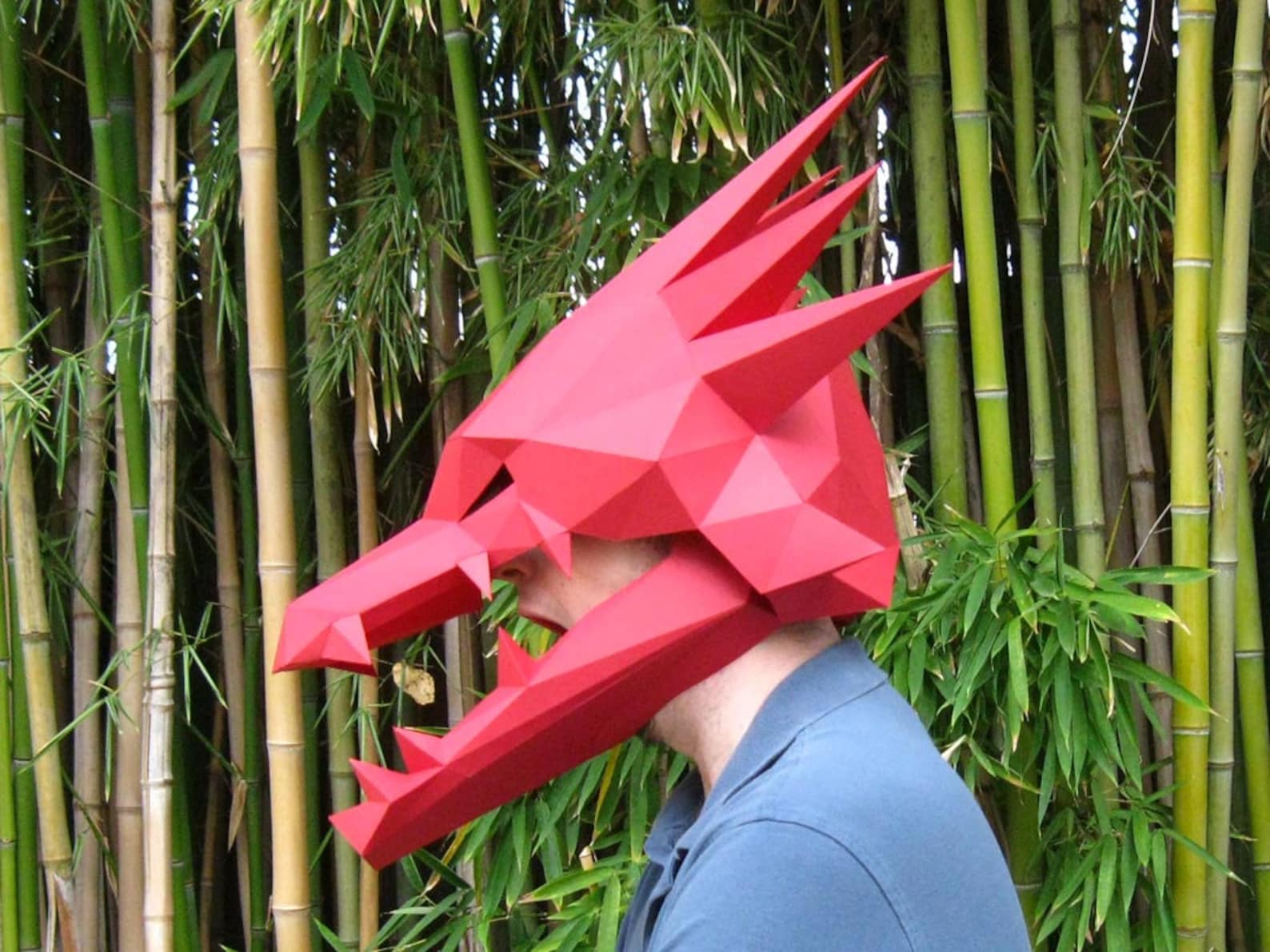 Dragon Mask With Moving Jaw Pattern Papercraft 3d Paper - Etsy Australia