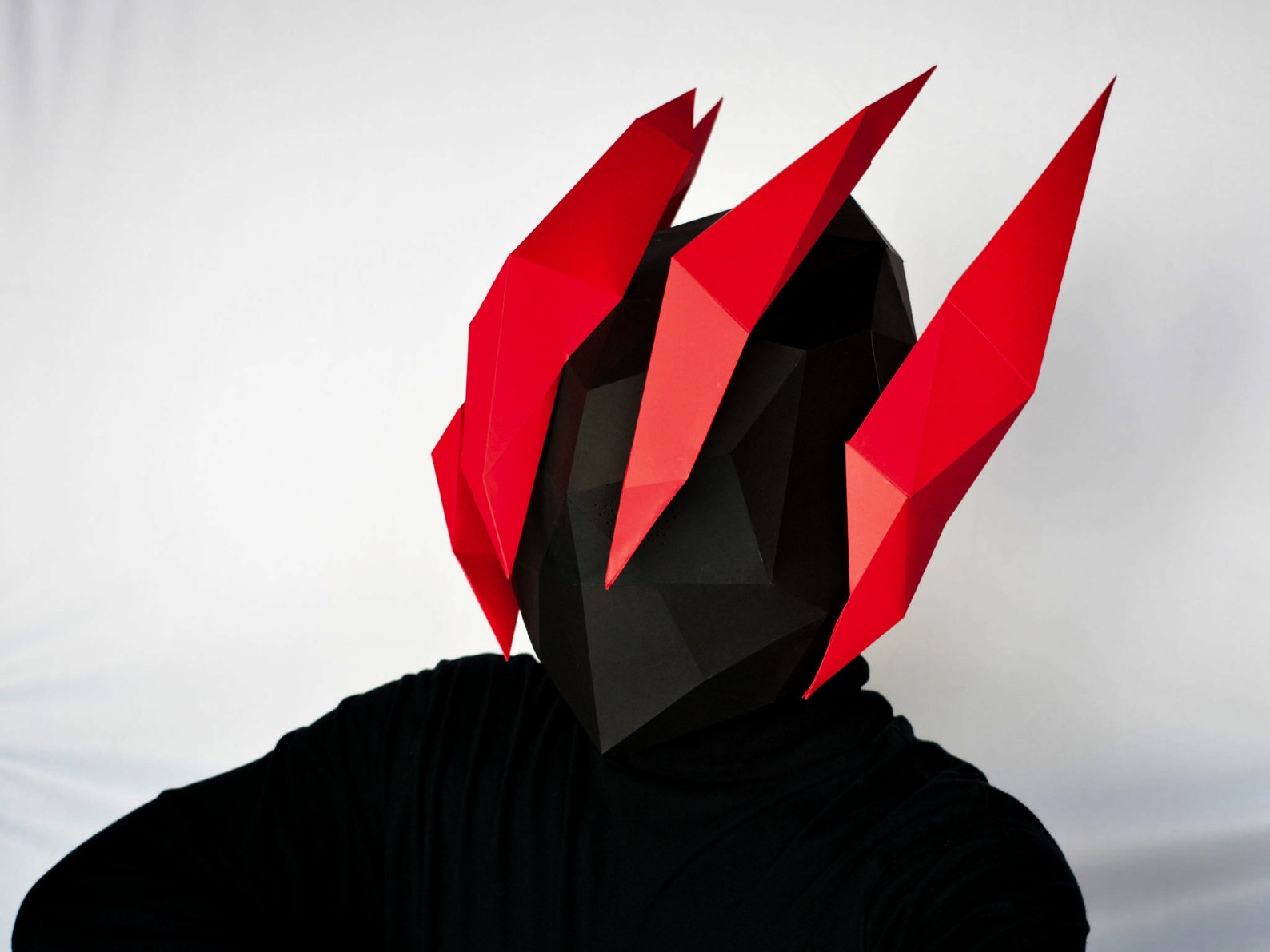 Galactic Ninja Mk2 Low Poly Mask Pattern Papercraft Template - Etsy