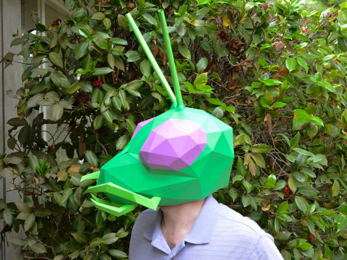 Praying Mantis Mask Paper Pattern Insect Mask Halloween Mask | Etsy