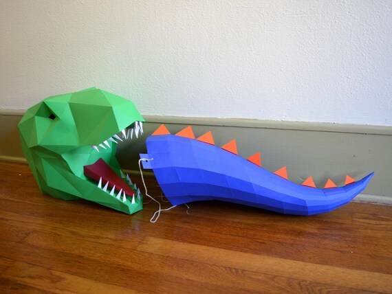 Dinosaur Tail Costume Accessory Make Yours With Just Paper And Glue Halloween Costume Pretend Play Cosplay Dinosaur Mask