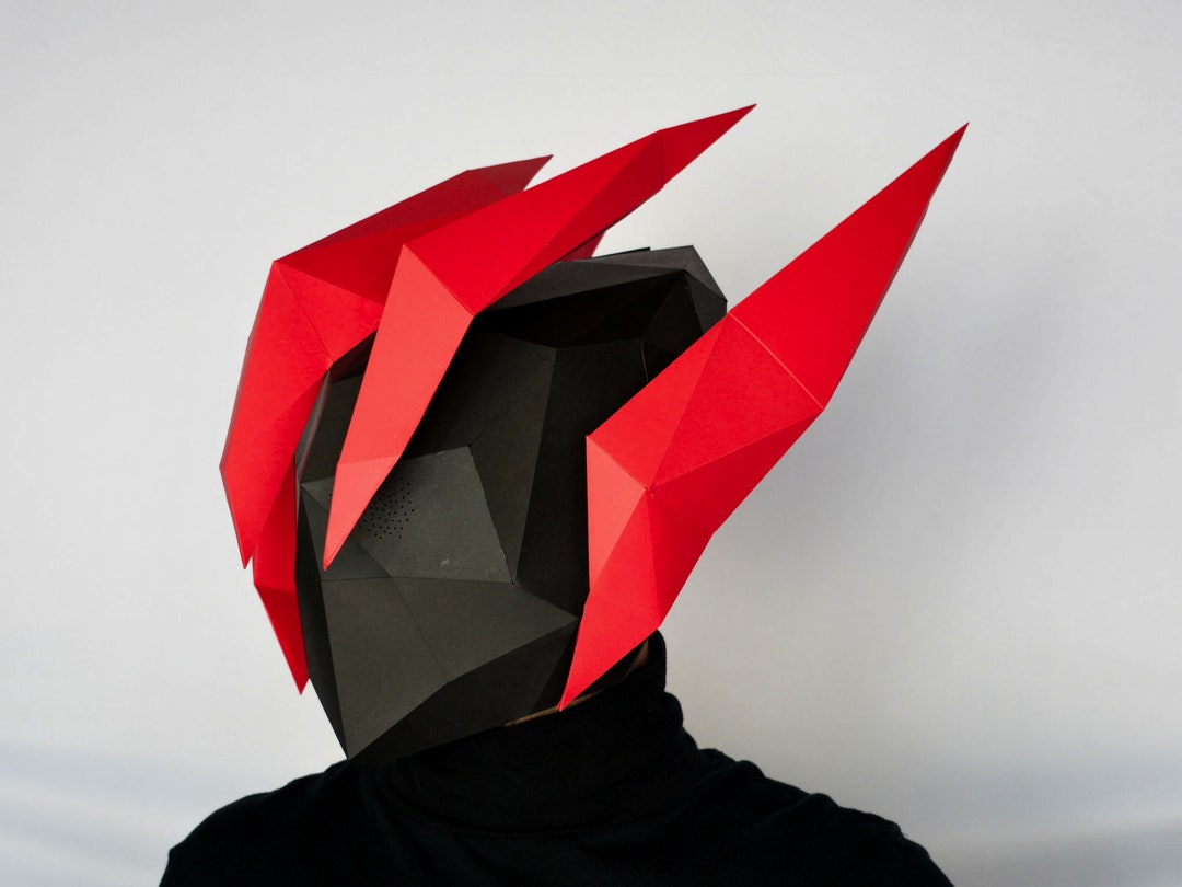 Galactic Ninja Mk2 Low Poly Mask Pattern Papercraft Template - Etsy