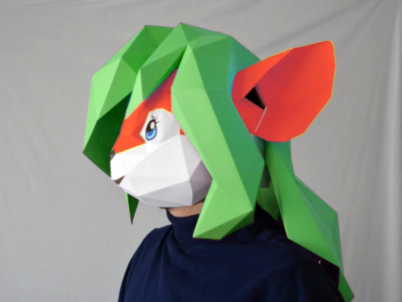 Cartoon Mouse Mask Pattern | Printable Low Poly Halloween Mask (PDF) - Etsy