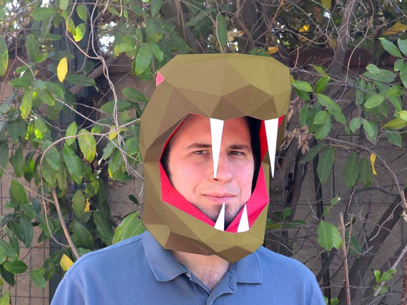 Snake Mask Pattern Open Face for Great Visibility Paper - Etsy UK