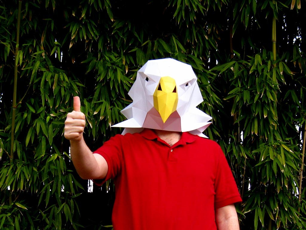 Eagle Mask - Make Your Own Animal Mask With Just Paper and Glue! | Paper  Mask | DIY Mask | Mascot | Halloween Mask - Etsy, image size:1024x768