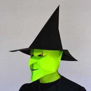 Witch Mask - Low Poly Mask Pattern Uses Just Paper and Glue | Halloween Mask | Wicked Witch