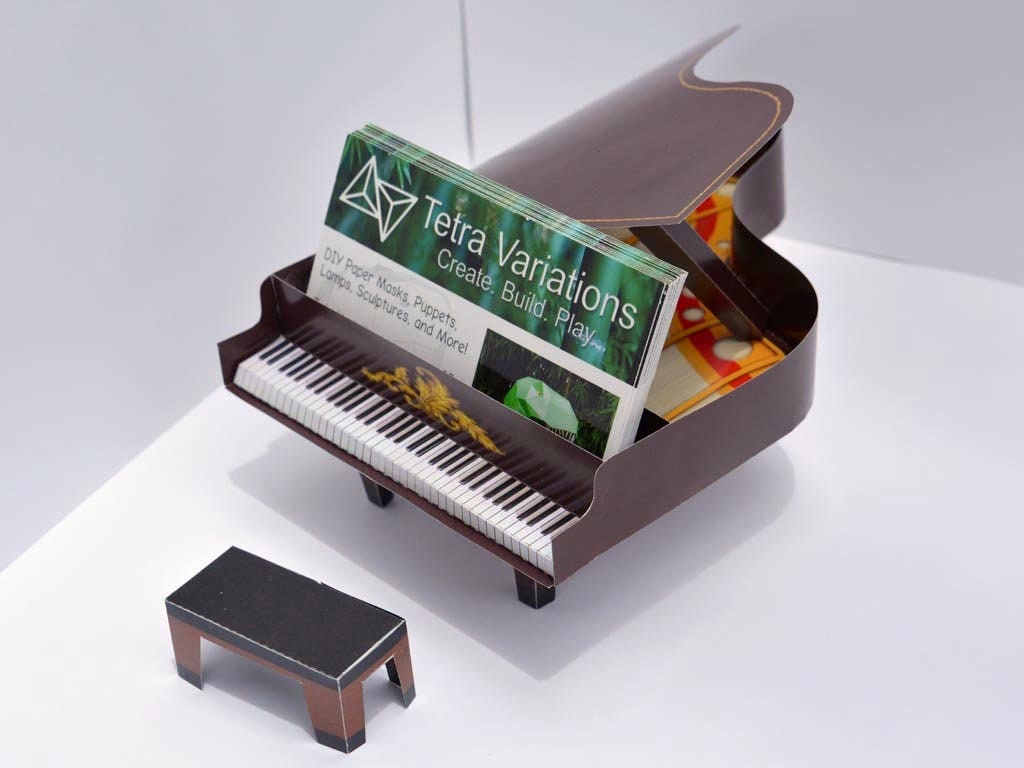 Grand Piano Business Card Holder by SimplyHong | Download  Square Piano Key Design Business Card Holder display picture 1
