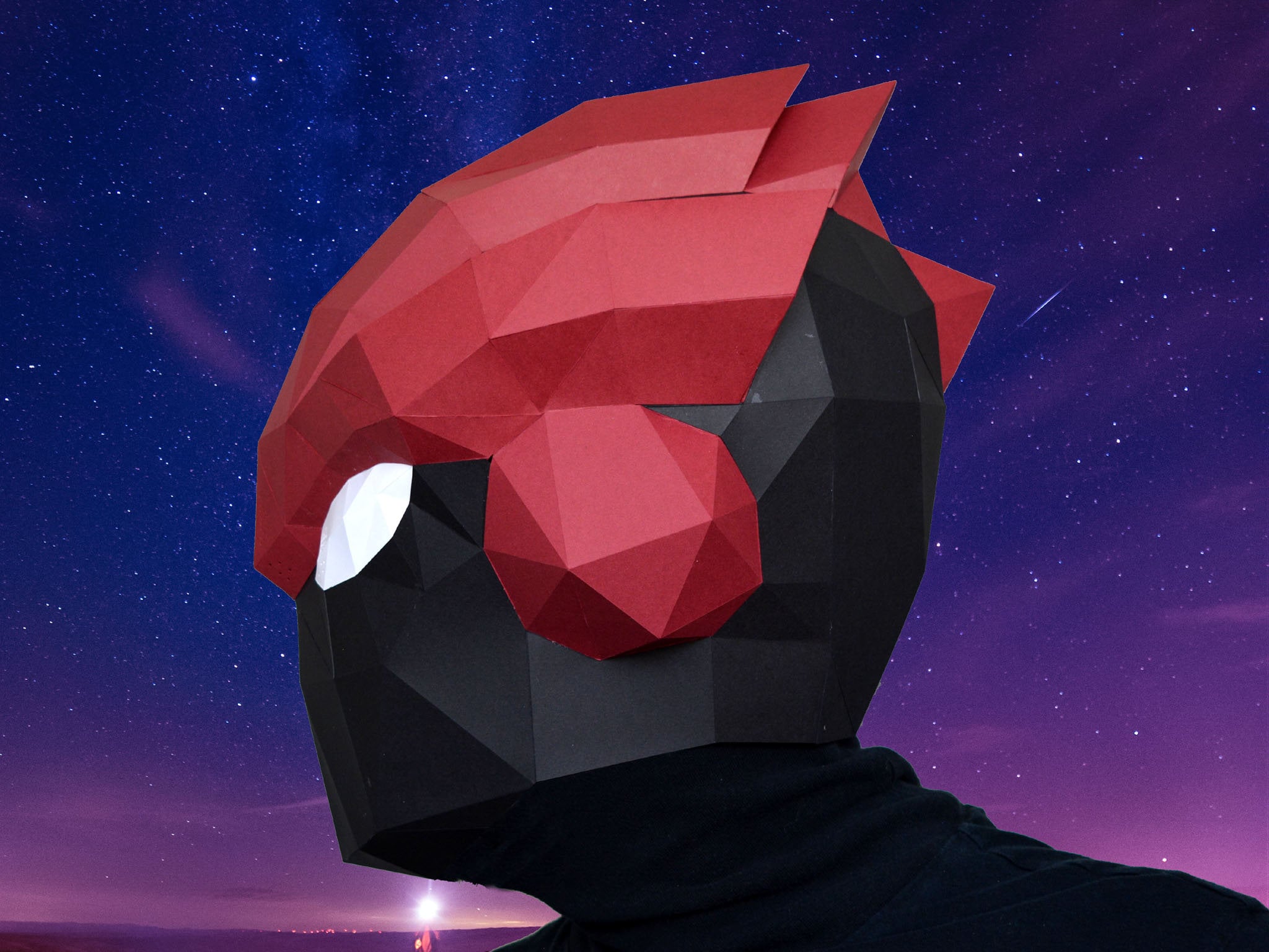 Robot Mask Pattern Low Poly Robot Mask Pattern: Galactic Ninja Papercraft (PDF Pattern) - Etsy