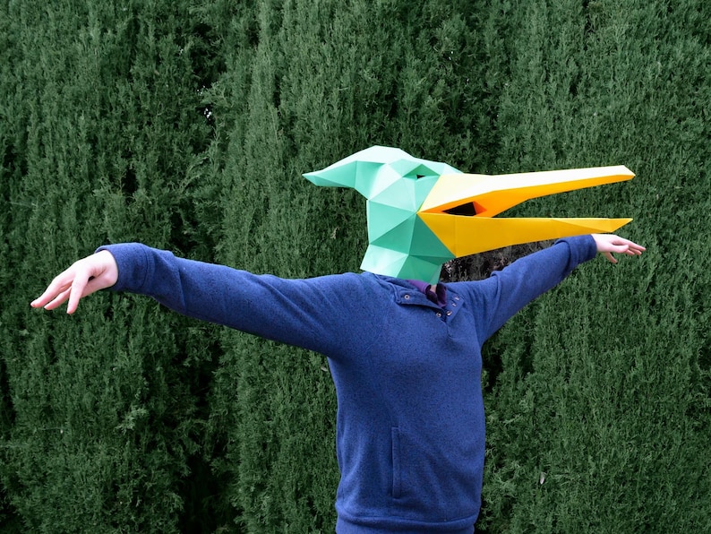 Papercraft Template Dinosaur Mask Paper Mask Pterodactyl Mask Paper Pattern Halloween Mask Dinosaur Mask Silhouette Cameo SVG