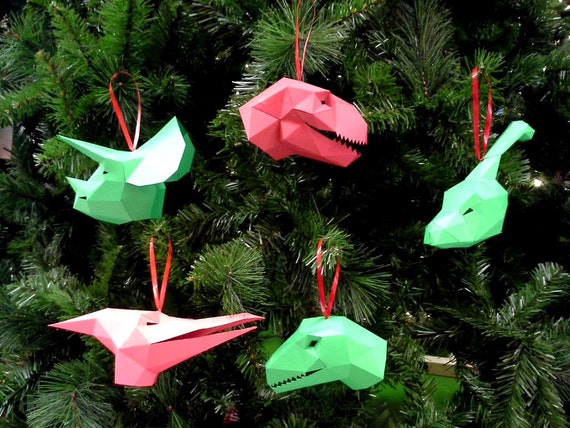 Dinosaur Christmas Ornaments Pattern Make Your Own Paper Ornaments This Christmas Christmas Tree Ornaments Dinosaur Ornaments