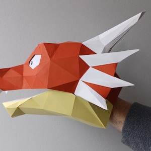 Handpuppe Muster: Baby Drache - Baue deinen eigenen Papierdrachen! Monsterpuppe | Papierpuppe | Papercraft | Dungeons und Drachen