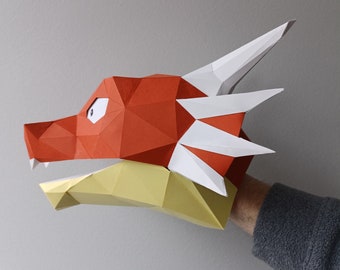 Handpuppe Muster: Baby Drache - Baue deinen eigenen Papierdrachen! Monsterpuppe | Papierpuppe | Papercraft | Dungeons und Drachen