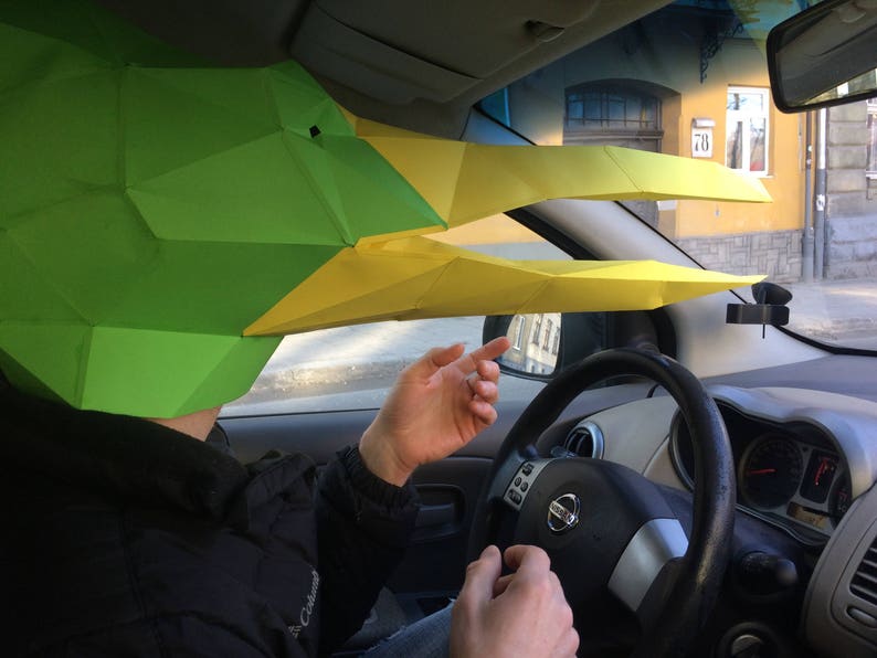 Papercraft Template Dinosaur Mask Paper Mask Pterodactyl Mask Paper Pattern Halloween Mask Dinosaur Mask Silhouette Cameo SVG