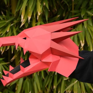 Dragon Puppet Build a Hand Puppet with just Paper and Glue Monster Puppet Paper Puppet Papercraft Dungeons and Dragons image 2