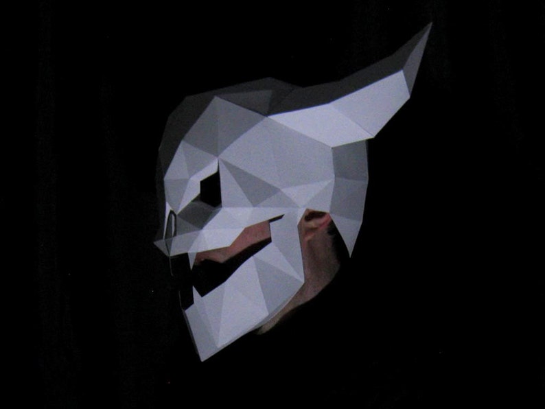 Devil Skull Mask With Moving Mouth – Halloween Papercraft Pattern (PDF ...
