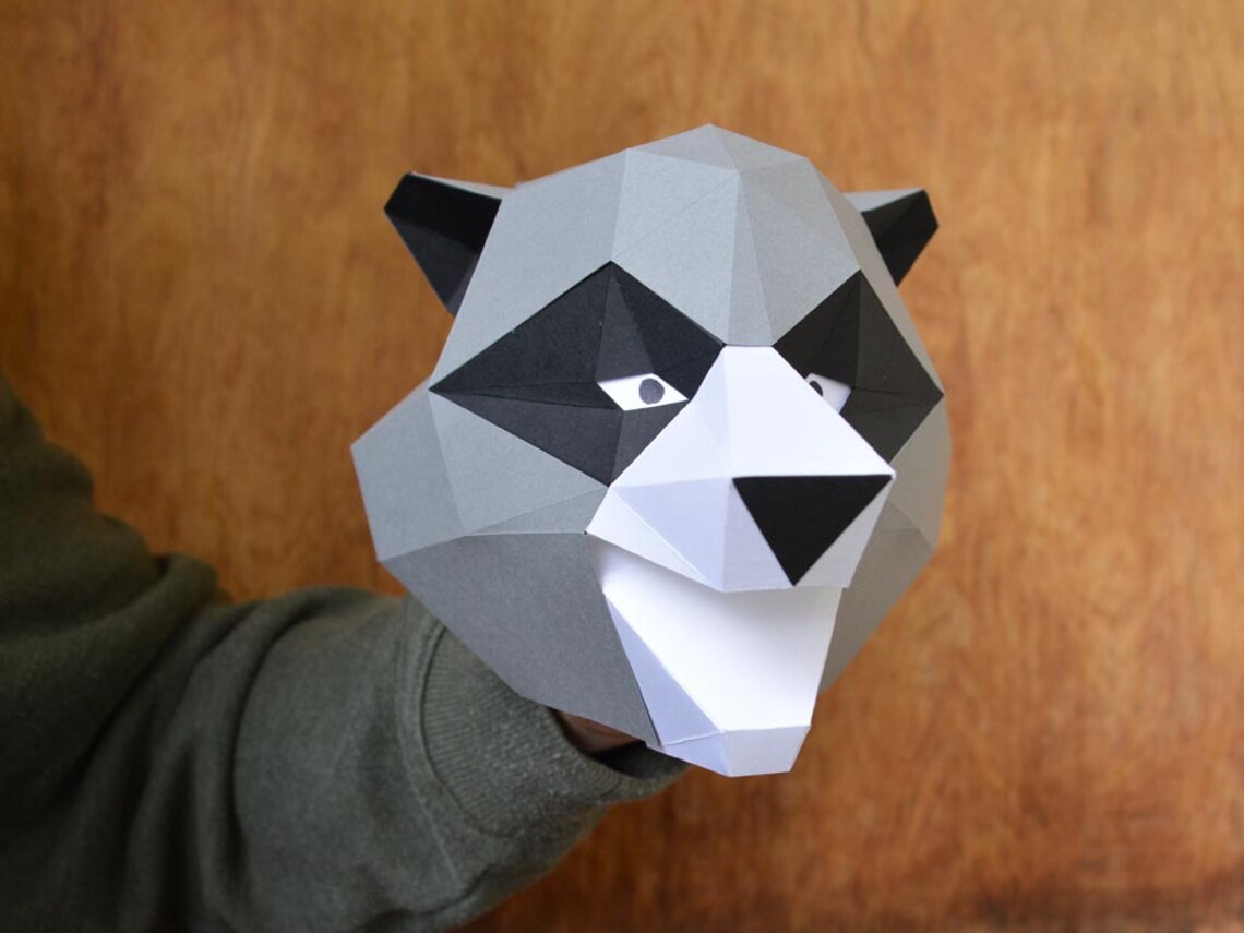 Raccoon Hand Puppet Pattern With Wiggling Ears Animal - Etsy