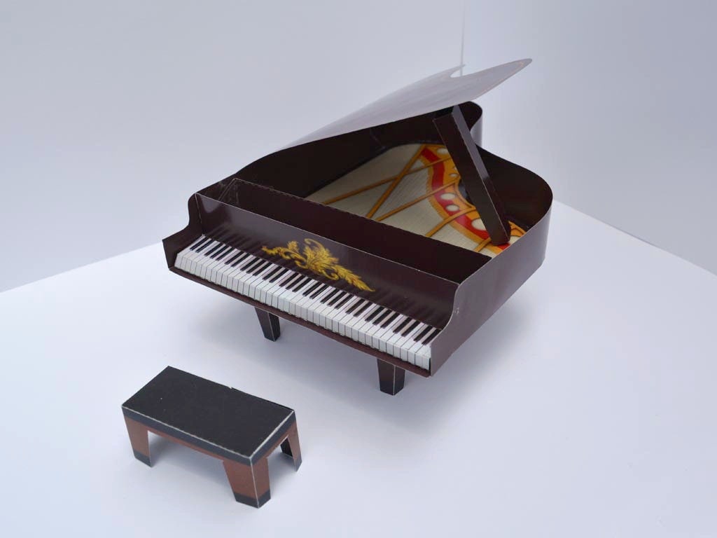 Grand Piano Business Card Holder by SimplyHong | Download  Square Piano Key Design Business Card Holder display picture 1