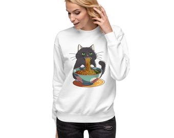 Sweatshirt noodle Cat, Japans Ramen-ontwerp, Cat Lover-kleding