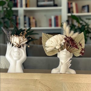 Jarrón de cerámica vintage hecho a mano con flores, maceta de cerámica, centro de mesa, jarrón de cerámica, decoración de mediados de siglo, jarrón moderno, regalos de inauguración de casa