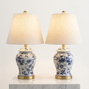 Juego de 2 lámparas de mesa hechas a mano, lámpara de mesa vintage, lámpara de mesa inalámbrica, lámpara japonesa, lámpara única, lámpara de mesita de noche, tela vintage, regalo para el hogar