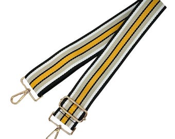 Sport Stripe in Yellow Strap | Replacement Strap | Game Day | Adjustable Strap | Purse Strap | Clear Bag | University | Gift | School | Team