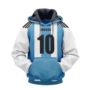 Felpa Con Cappuccio Per Bambino Messi - Stampa 3D, Materiale Morbido, Ideale Per Regalo Figlio O Nipote