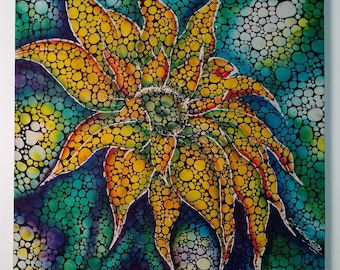 インドネシア美術 – ニヴェン作オリジナルバティック絵画、ジョグ