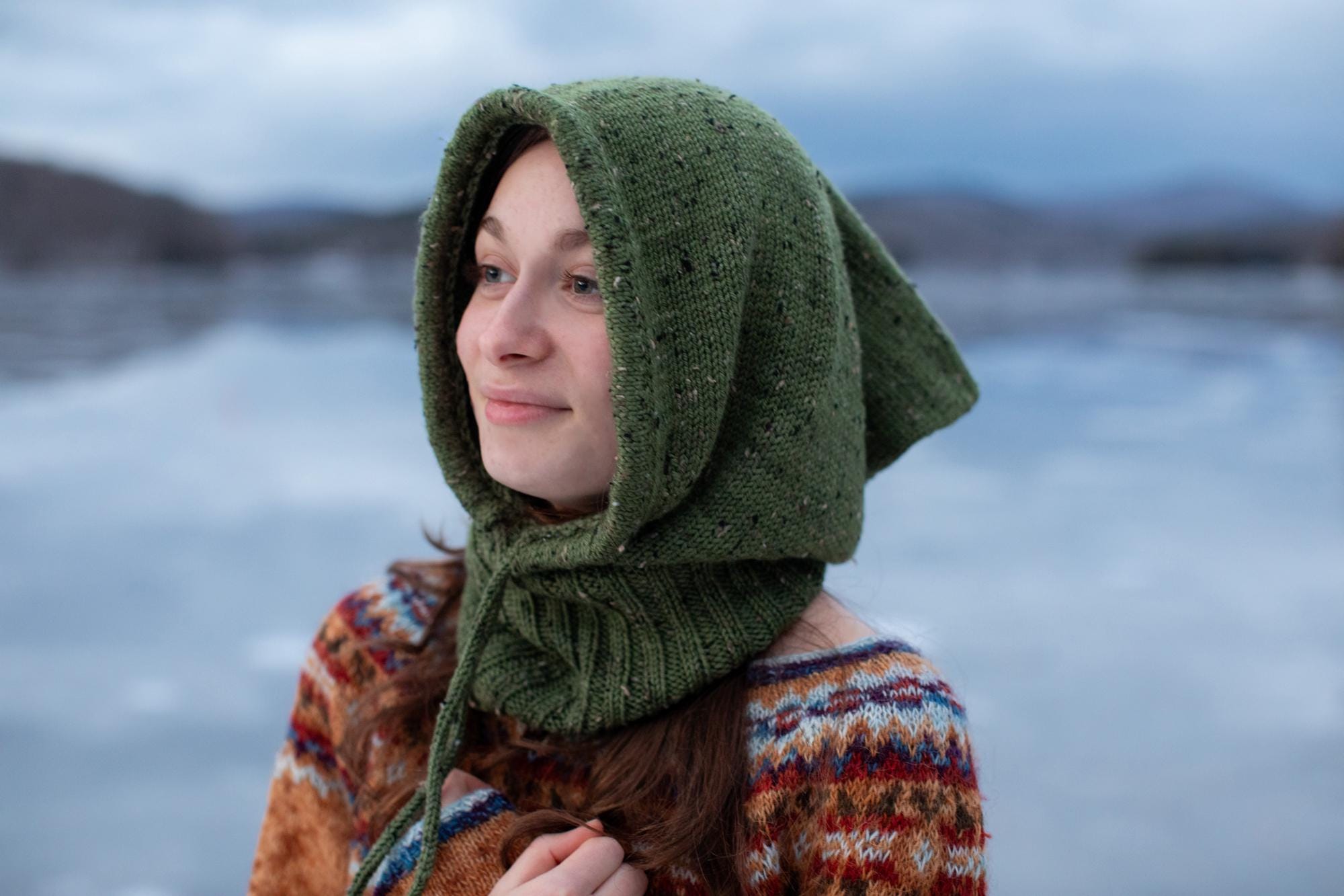 【KOOLOSET】Alpaca Henley-neck Hood Knit DIGITAL Download, Knit Hood, Knit Hood Pattern, Knit Cowl