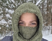 【KOOLOSET】Alpaca Henley-neck Hood Knit DIGITAL Download, Knit Hood, Knit Hood Pattern, Knit Cowl