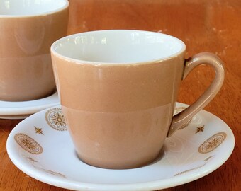 Vintage 1970s Mixed Shendango China Cups and Saucers Set for 2