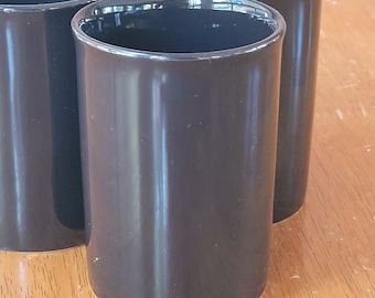 Retro Black Cylinder Mugs Set of 4