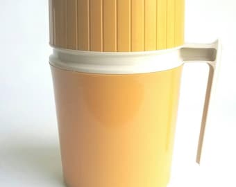 Retro Mustard Yellow Thermos with back handle