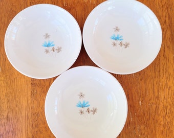 Midcentury Canonsburg Pottery Blue Theme Fruit Bowls Set of 3