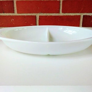 Vintage 1960s Pyrex Opal Milkglass Divided Dish